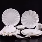 White Dinner Plate Lace Edge Dessert Plate Commercial Melamine Dish Restaurant