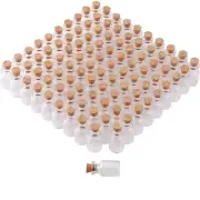 100 Pcs 2ml Tiny Vials Mini Glass Bottles with Cork Stoppers for DIY Crafts