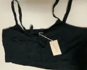 UNIVERSAL THREAD WOMEN'S TIE-front Cropped Tank Top, Black 2X