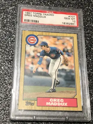 1987 TOPPS TRADED GREG MADDUX  RC #70T PSA 10 GEM MINT Chicago Cubs