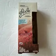GLADE Scented Oil Candle Refills Apple Cinnamon NOS 4 Pack