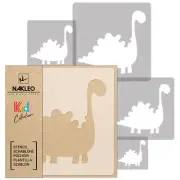 5x reusable PLASTIC Stencils / 13.4" to 3.5"/ Nursery KIDS Template / DINOSAUR