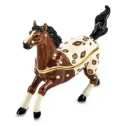 Jere Luxury Giftware, Bejeweled ASPEN Appaloosa Horse Trinket Box with Matching