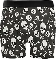 [ZZXXB] Skull and Bones Mens Boxer Briefs Stretch Breathable Underwear Fly Front with Pouch S-XXL