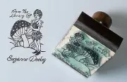 Custom Fairy and Mushroom Ex Libris bookplate rubber stamp by Amazing Arts cute!
