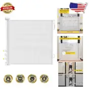 Indoor/Outdoor Retractable Baby Gate - 54" Wide & 34" Tall - No Trip Hazard