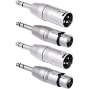 1/4 to XLR Adapter 4 Pack 1/4" TRS to XLR 2 Pair 2pcs Male to Male and 2pcs M...