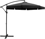 Instahut Outdoor Umbrella 3M Black Cantilever Stand, Sun Beach Garden
