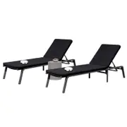 Jabari Sunbed & Moonee Side Table Outdoor Lounge Set - Black