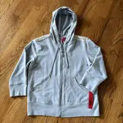 NWT Gloria Vanderbilt Sport Womens Small Lt. Blue Full Zip Hoodie Sweatshirt NEW