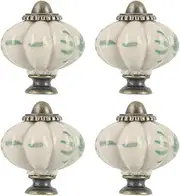 Ceramic Knob,Cabinet,Furniture Pull Handles,Door Pull,Drawer Pull Handle,4pcs Ceramic Knobs Vintage Knob Drawer Round Shape Pull Handle Furniture Home Cupboard Wardrobe Dresser Door Decoration, Beige