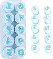 EZONEDEAL Alphabet Fondant Letter Cutters and Number Set, Cake Biscuit Mold,Cake Decorating Tools, Cookie Stamp Impress,Embosser Cutter,DIY Sugar Cookies Chocolate Plunger (10 Number)
