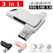 USB 3.0 Flash Drive 256GB Type C Memory Stick Thumb Disk For iPhone Android