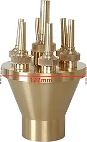 Outdoor Water Feature 1" 1.5" 2" Center Straight Fountain Nozzles Stainless Steel Brass Garden Pool Outdoor Music Water Features Fountain Supplies(2 (Brass))