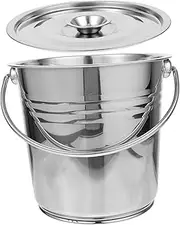 Fireplace Ash Bucket Lid Metal Ash Bucket for Indoor/Outdoor Fireplaces BBQ Kitchen Storage