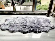 SALE: Genuine New Zealand Sheepskin Rug Quarto Rug Silver Grey Lambskin Area Rug
