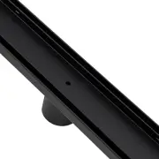 Stainless Steel Shower Grate - Tile Insert - Centre Outlet - 1200mmx70mm - Black