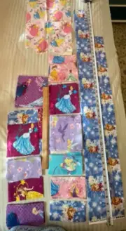 "Disney" Princesses Cotton Unfinished Quilt Blocks Variety Of Pattens And Sizes