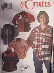 7505 Simplicity SEWING Pattern Misses Shirt & Appliques