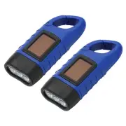 Hand Crank Solar Powered Flashlight, 2 Pcs Rechargeable LED Flashlight, Blue