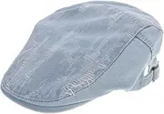 [VERDANVERSE] Women Vintage Cap Lightweight Sun Protection Hat Unique Beret Style for Outdoor Adventures Casual Outings Retro Distressed Design Sky-Blue