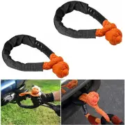 2 X Orange 1/2inx22in Soft Shackle Rope Synthetic Towing Recovery Strap 38000Lbs