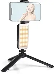 P graphy Lamp Dimmable Light Portable Vlog Light 88 Beads Bi-Color Light Modes 500mAh Battery USB Charging Port 2500K-9000K Dimmable with Foldable Phone Clip 1/4in Threaded Hole Black One Size