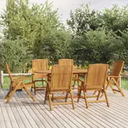 Garden Dining Set Wood 150/180 cm Table Length 5/7/9 Piece Round/Square vidaXL
