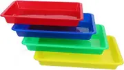 TEHAUX 4pcs Colorful Plastic Organizing Trays for Boys and Girls Toys Craft Storage Classroom Supplies Sensory Bin Toys