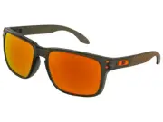 Oakley Holbrook Warning Camo Sunglasses OO9102-E755 Matte Olive Ink/Prizm Ruby