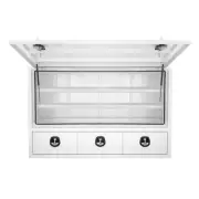 1900 x 600 x 1200mm Aluminium White 3 Drawer 3/4 Half Side Truck Tool Box HIGH S