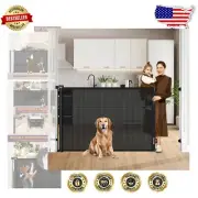 Space-Saving 42" Extra Tall Retractable Dog Gate with One-Handed Lock