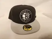 New Era 59Fifty Cap Brooklyn Nets Basic Team Color Black Fitted Hat Size: 7 5/8