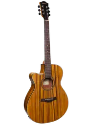 Sanchez Left Handed Acoustic-Electric Small Body Cutaway Guitar Pack (Koa)