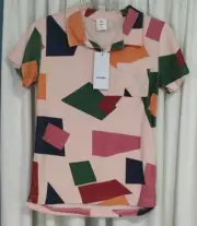 Wynken Pulpo Geometric, Color Block, Terry Cloth, Pull Over, Girl's Dress 4Y