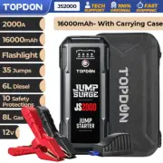 TOPDON JS2000 Booster Plus 2000A 12V Safe Lithium Jump Starter High Duty Power
