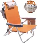 Reclining Beach Chair,Foldable Lightweight Portable Folding Chair with Cup Holde