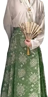 [INSTR] 3 Color Ming Dynasty Cross Neck Aircraft Sleeve Hanfu Shirt Horse Face Skirt Oriental Dress Ancient Chinese Costumes