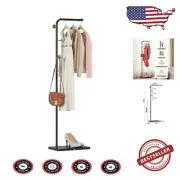 Elegant Freestanding Coat Tree with 3 Hooks and L-Shape Design in Iron