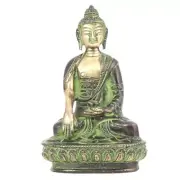 Antique Finish Brass Meditating Buddha With Patina Figurine Statue For Temple