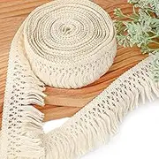 10 Yards Boho Long Fringe Trim 2.3'' Wide - Cotton Tassel for Clothes, Lamp Shade, Curtain, Dress, Crafts, Accessories, Home Decor