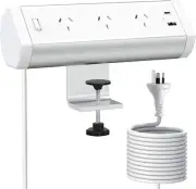 Desk Power Board Haylink Aluminium Alloy Clamp Powerboard with USB C 3 Outlets