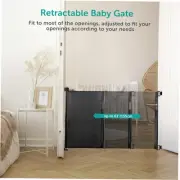 Retractable Baby Safety Gate Safety Barrier Pet Dog Mesh for Stairs Doorway WQMO