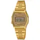 【CASIO 卡西歐】電子錶 中性電子錶 不鏽鋼錶帶 金色錶面 防水 碼錶功能(LA690WGA-9D)