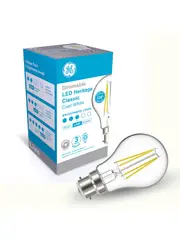 GE 7.5W Heritage Dimmable LED GLS BC Globe in Cool White