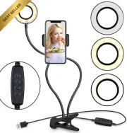 Selfie Ring Light w/ Gooseneck Stand Clamp for Video Streaming