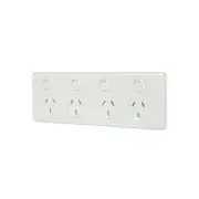 Trader Puma PUPP4G - 4 Gang 10A 250V Horizontal Power Point - White