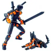 (Assembly Completed) T13 Action Figure Set 3D Printed Toys Robo 13 Action FigureDummy 13 Titan 13 Action Figure (Black Orange)