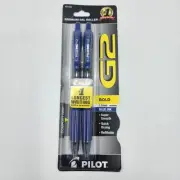 Pilot G2 Retractable Premium Gel Ink Roller Ball Pens Bold Point 2 Pk Blue Ink