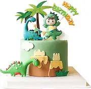 Gyufise 9 Pack Dinosaur Cake Decorations Dinosaur Babyshower Happy Birthday Cupcake Topper Dinosaur Cake Toppers for kids Birthday Baby Shower Party Supplies
